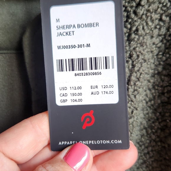 NWT PELOTON Sherpa Bomber Jacket Green Size M - Picture 5 of 7